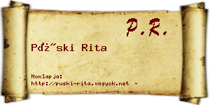 Püski Rita névjegykártya