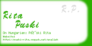 rita puski business card